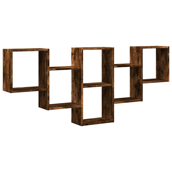 Ράφι τοίχου vidaXL Καπνιστή βελανιδιά 159x18x66 cm Κατασκευασμένο ξύλο
