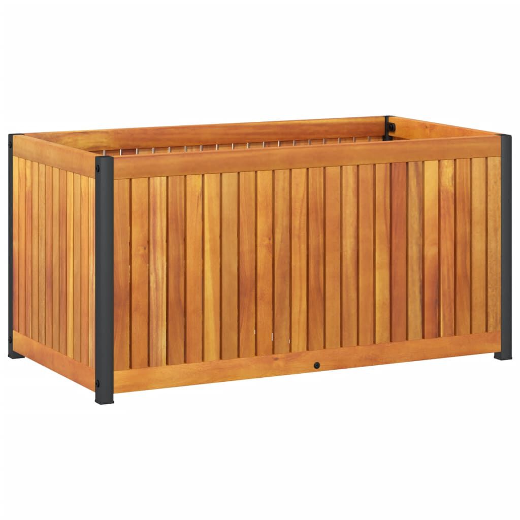 vidaXL Ζαρντινιέρα Κήπου 85x45x44 εκ. Μασίφ Ξύλο Ακακίας/Ατσάλι