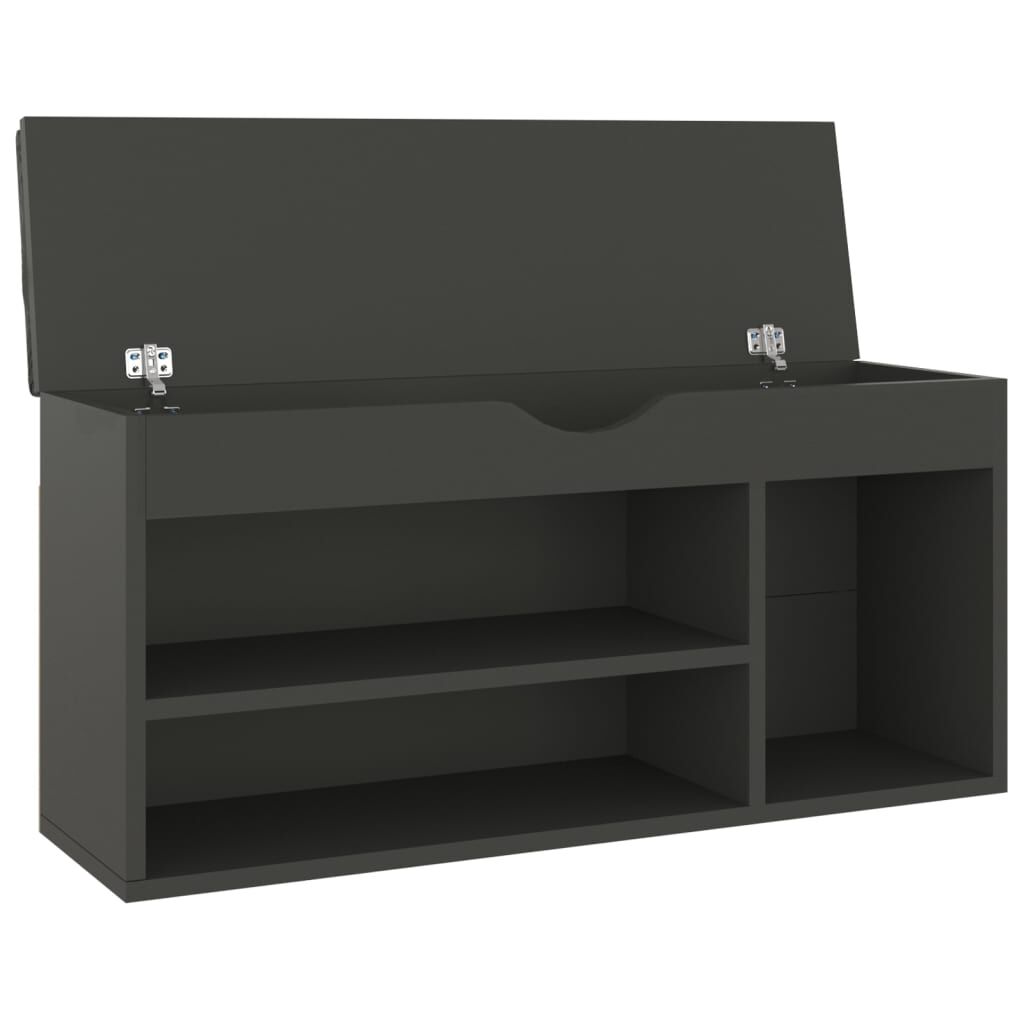 vidaXL Παπουτσοθήκη Γκρι 104 x 30 x 49 εκ. Επεξ. Ξύλο με Μαξιλάρι