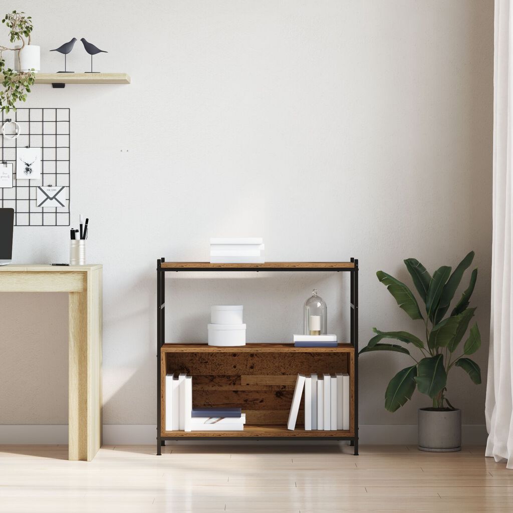 vidaXL Βιβλιοθήκη Καπνιστής Δρυς 80x30x78,5 εκ από Σύνθετο Ξύλο