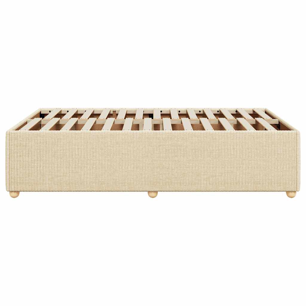 vidaXL Πλαίσιο Κρεβατιού χωρίς στρώμα Κρέμα 120x190 εκ. Υφασμάτινο