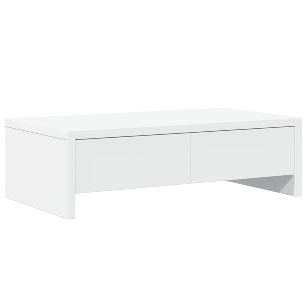 vidaXL Βάση Οθόνης με Συρτάρια Λευκή 50x27x15 εκ. Επεξεργασμένο Ξύλο