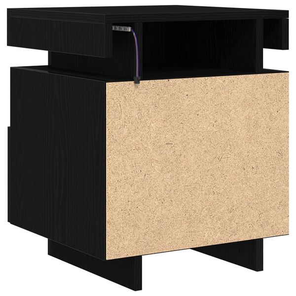 vidaXL Κομοδίνο Μαύρη δρυς 40 x 39 x 48.5 εκ. Επεξεργασμένο ξύλο