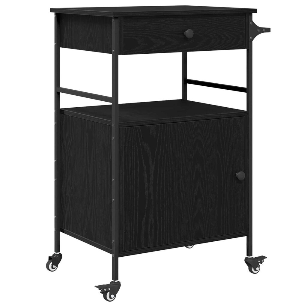 vidaXL Καλάθι Κουζίνας Μαύρης Δρυός 56x43x89.5 εκ. Κατασκευασμένο Ξύλο