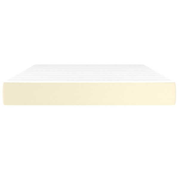 vidaXL Στρώμα με Pocket Springs Κρεμ 140x200x20 εκ. Συνθετικό Δέρμα