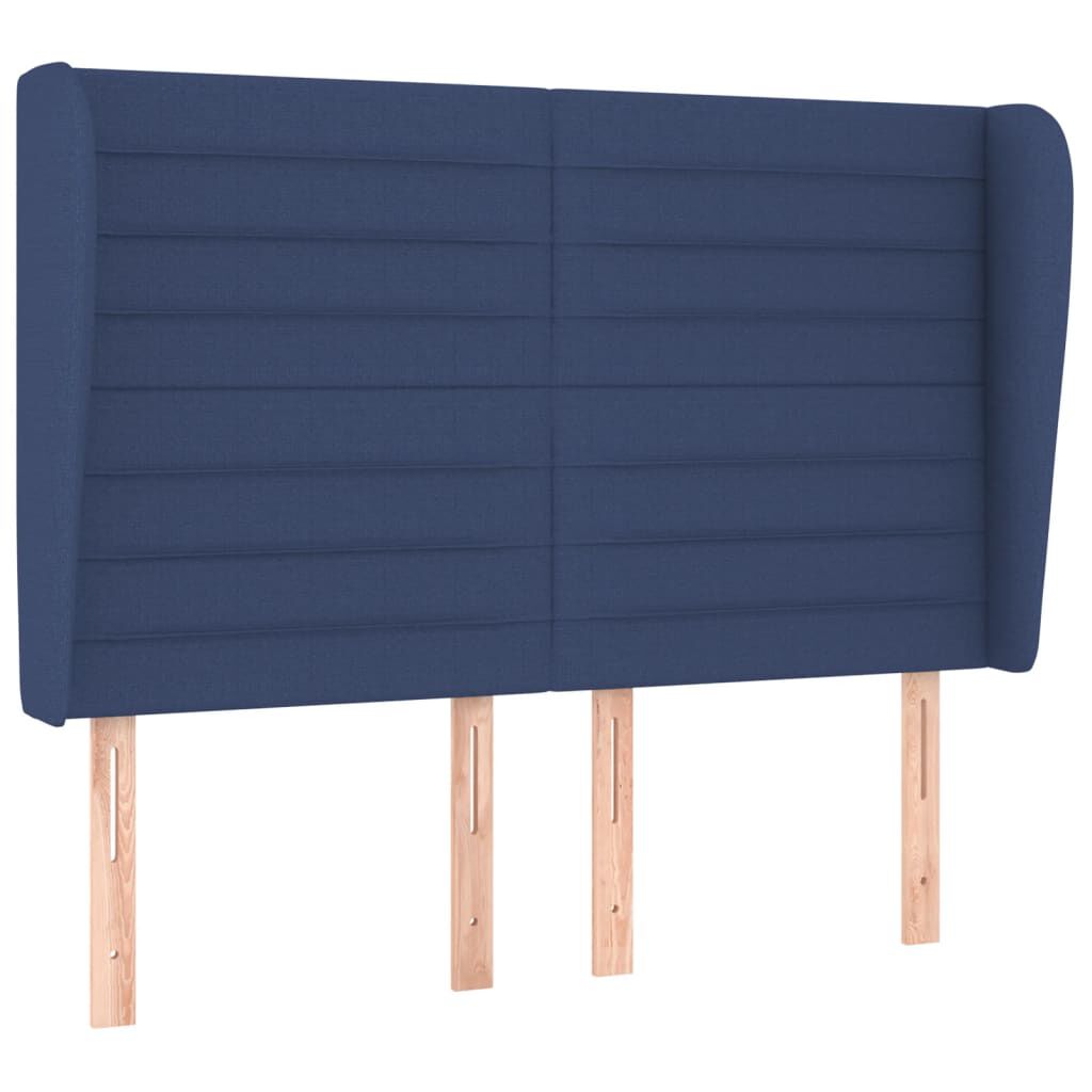 vidaXL Κρεβάτι Boxspring με Στρώμα Μπλε 140x200 εκ. Υφασμάτινο