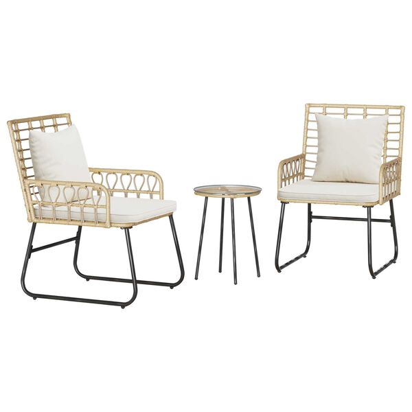 vidaXL Σέτ φαγητού για κήπο 3 pcs Μαύρο, Ανθρακί 35 x 35 x 45 εκ