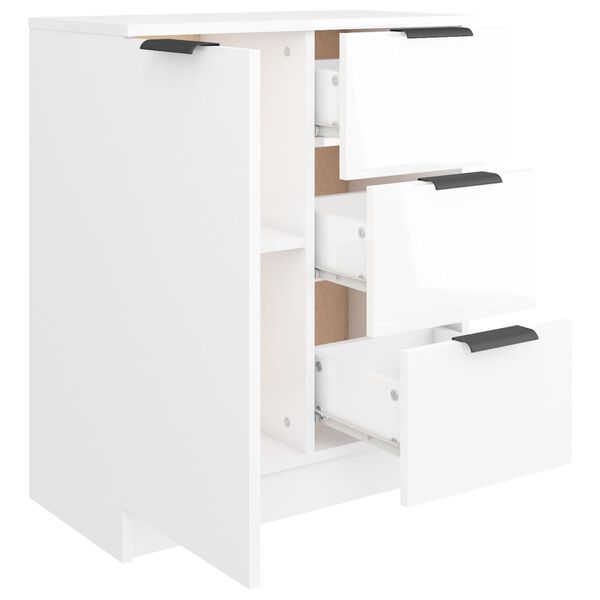vidaXL Συρταριέρα Γυαλιστερό Λευκό 60 x 30 x70 εκ. Επεξεργασμένο Ξύλο