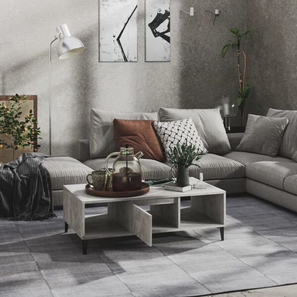 vidaXL Τραπεζάκι Σαλονιού Γκρι Σκυροδέματος 103,5x60x35 εκ Επεξ. Ξύλο