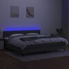 vidaXL &Kappa;&rho;&epsilon;&beta;ά&tau;&iota; Boxspring &mu;&epsilon; &Sigma;&tau;&rho;ώ&mu;&alpha; & LED &Sigma;&kappa;.&Gamma;&kappa;&rho;&iota; 200x200&epsilon;&kappa;. &Upsilon;&phi;&alpha;&sigma;&mu;ά&tau;&iota;&nu;&omicron;
