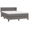 vidaXL Κρεβάτι Boxspring με Στρώμα Γκρι 140x200εκ. από Συνθετικό Δέρμα