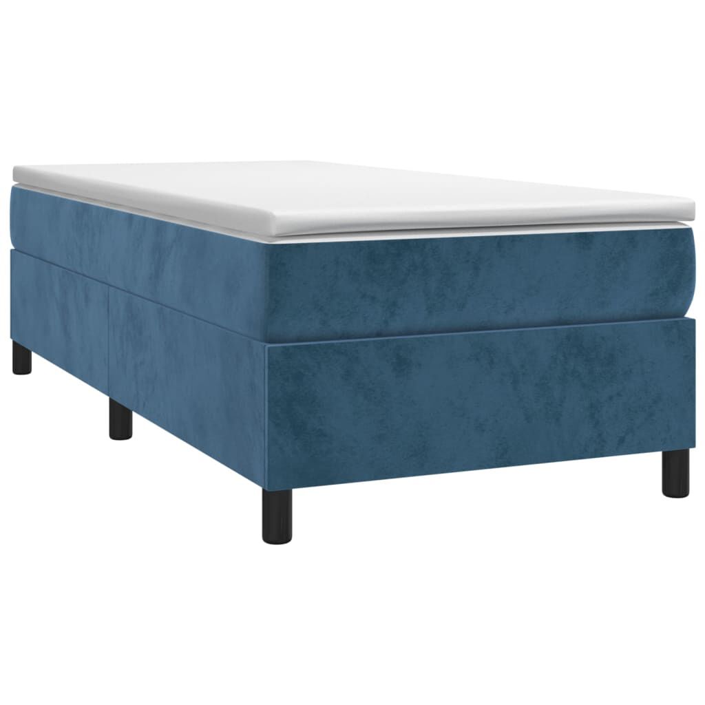 vidaXL Κρεβάτι Boxspring με Στρώμα Σκούρο Μπλε 80 x 200 εκ. Βελούδινο