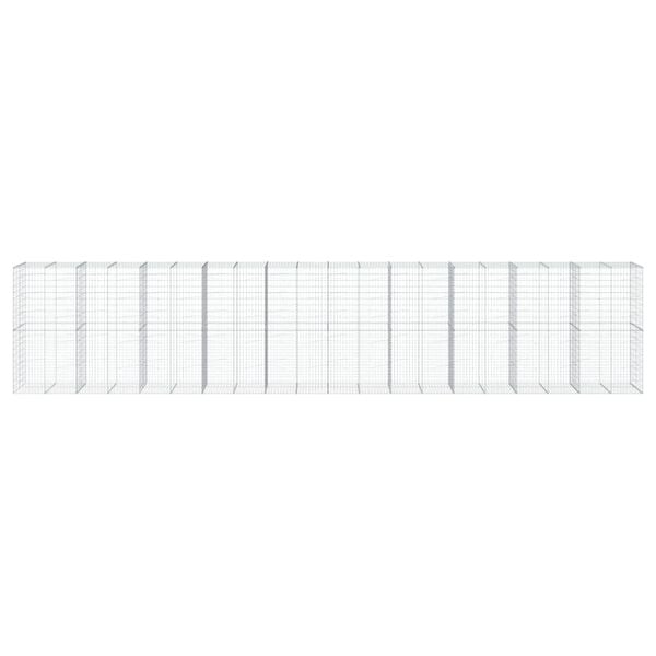 vidaXL Συρματοκιβώτιο με Κάλυμμα 1000x100x200 εκ. Γαλβανισμένο Χάλυβα