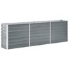 vidaXL Ζαρντινιέρα Υπερυψωμένη Γκρι 240x40x77 εκ. Γαλβανισμ. Χάλυβας