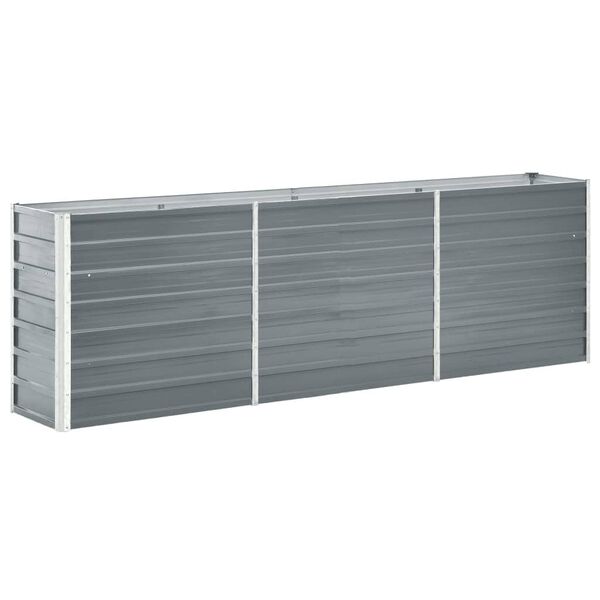 vidaXL Ζαρντινιέρα Υπερυψωμένη Γκρι 240x40x77 εκ. Γαλβανισμ. Χάλυβας