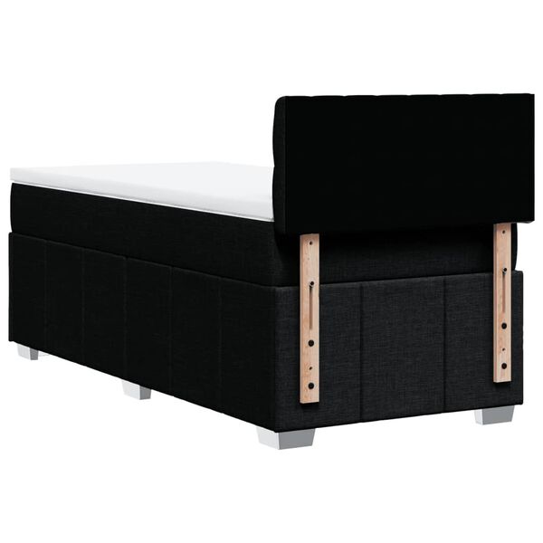 vidaXL Κρεβάτι Boxspring με Στρώμα Μαύρο 100 x 200 εκ. Υφασμάτινο