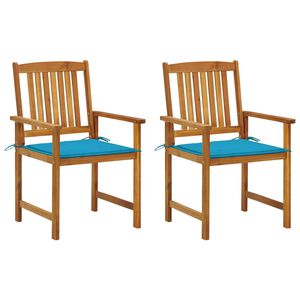 vidaXL Καρέκλες Κήπου 2 τεμ. από Μασίφ Ξύλο Ακακίας με Μαξιλάρια