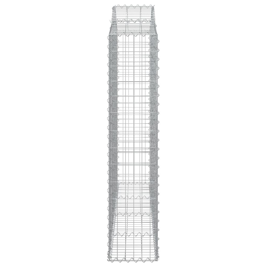 vidaXL Συρματοκιβώτια Τοξωτά 2 τεμ. 200x30x140/160 εκ. Γαλβαν. Ατσάλι