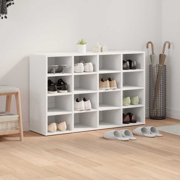 vidaXL Ντουλάπα Παπουτσιών Λευκό 103 x 30 x 67 εκ. Επεξεργασμένο ξύλο