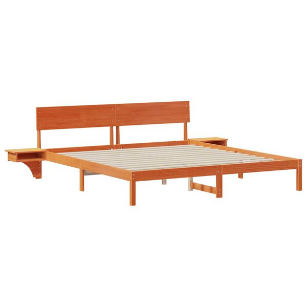 vidaXL Σκελετός Κρεβατιού Καφέ κεριού 200 x 200 cm Μασίφ ξύλο πεύκου