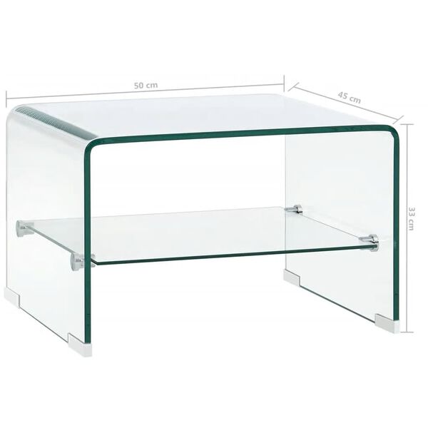 vidaXL Τραπεζάκι Σαλονιού Διάφανο 50 x 45 x 33 εκ. από Ψημένο Γυαλί