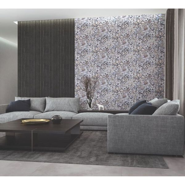 Noordwand Ταπετσαρία Botanica Wooden Slats Μαύρη και Γκρι