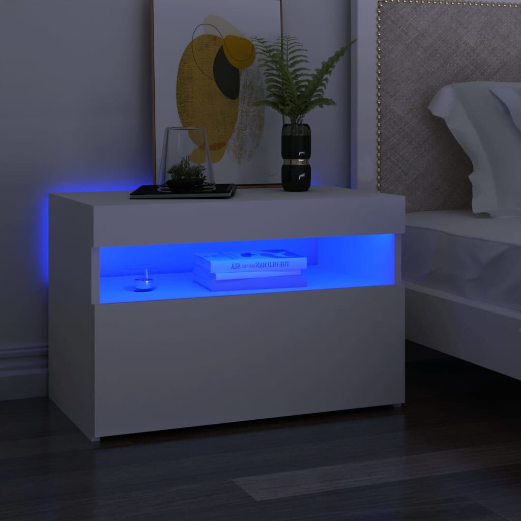 vidaXL Έπιπλο Τηλεόρασης με LED Λευκό 60 x 35 x 40 εκ.