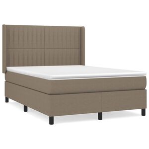 vidaXL &Kappa;&rho;&epsilon;&beta;ά&tau;&iota; Boxspring &mu;&epsilon; &Sigma;&tau;&rho;ώ&mu;&alpha; Taupe 140x190 &epsilon;&kappa;. &Upsilon;&phi;&alpha;&sigma;&mu;ά&tau;&iota;&nu;&omicron;