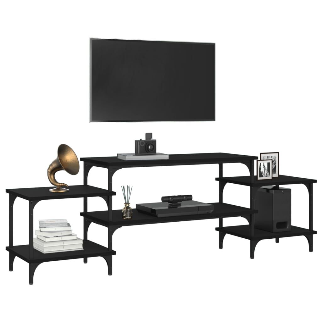 vidaXL Έπιπλο Τηλεόρασης Μαύρο 157x35x52 εκ. Επεξ. Επεξεργασμένο Ξύλο