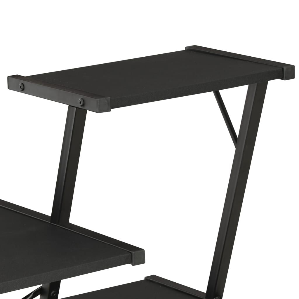 vidaXL Γραφείο με Ράφια Μαύρο 116 x 50 x 93 εκ.