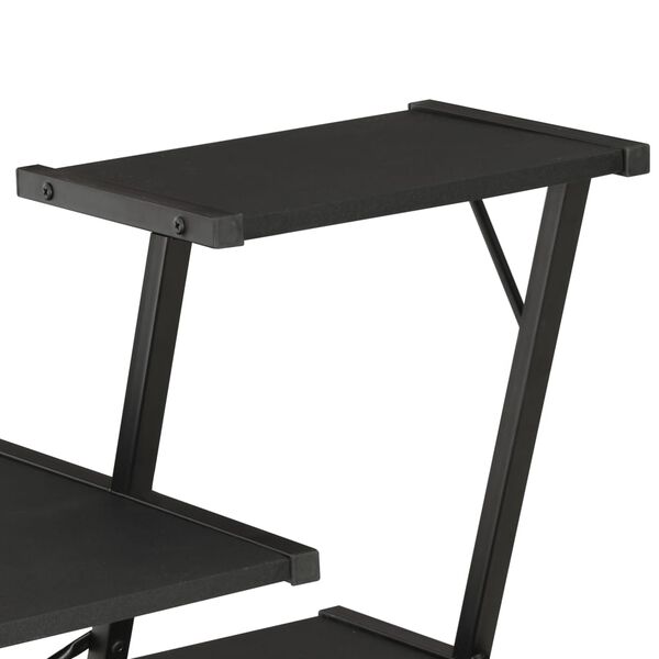 vidaXL Γραφείο με Ράφια Μαύρο 116 x 50 x 93 εκ.