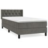 vidaXL Κρεβάτι Boxspring με Στρώμα Σκούρο Γκρι 80x200 εκ. Βελούδινο