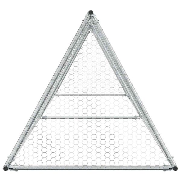 vidaXL Κοτέτσι - Κλουβί Ασημί 400x105x91 εκ. από Γαλβανισμένο Χάλυβα