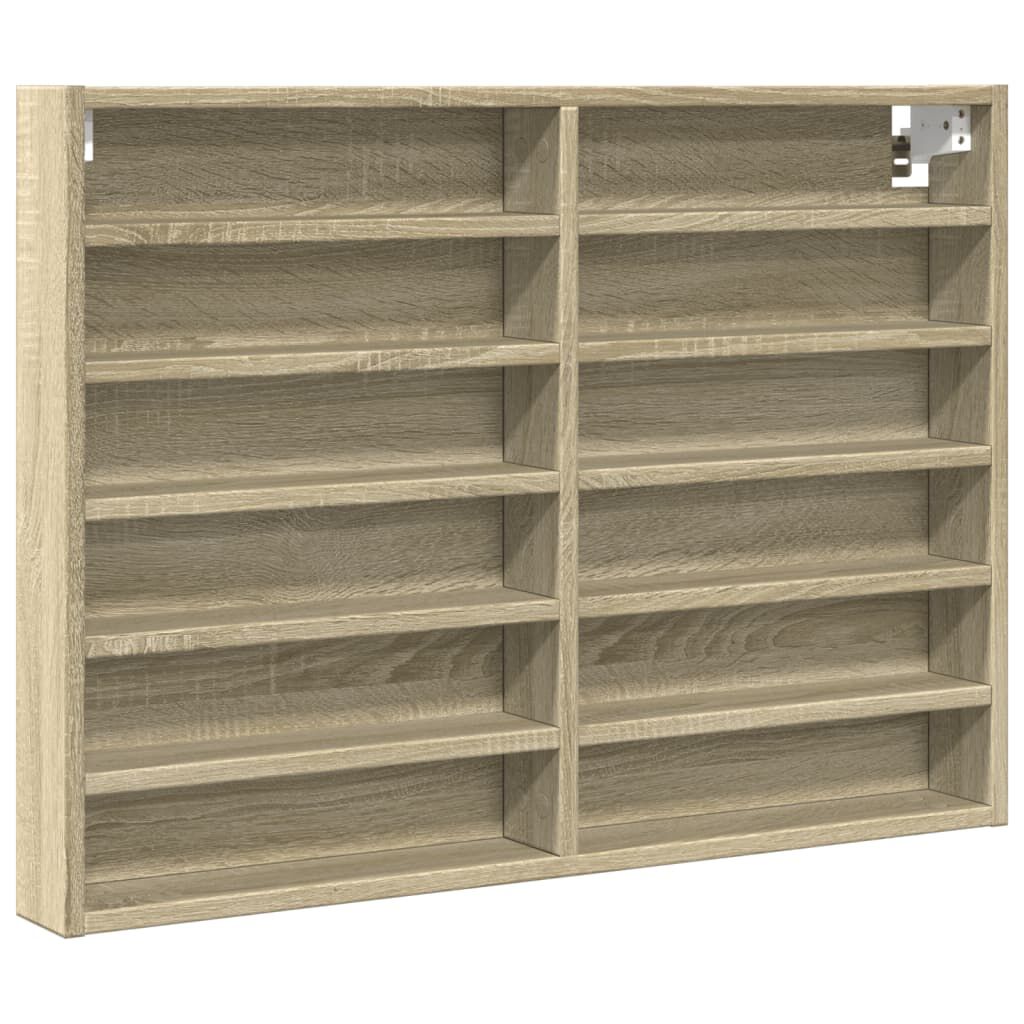 vidaXL Βιτρίνα Χρώμα Sonoma Δρυς 80x8,5x58 εκ. από Επεξεργασμένο Ξύλο