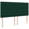 vidaXL &Omicron;&theta;&omega;&mu;&alpha;&nu;&iota;&kappa;ό &kappa;&rho;&epsilon;&beta;ά&tau;&iota; &mu;&epsilon; &sigma;&tau;&rho;ώ&mu;&alpha;&tau;&alpha;&LEDs Dark Green 180x200cm Velvet