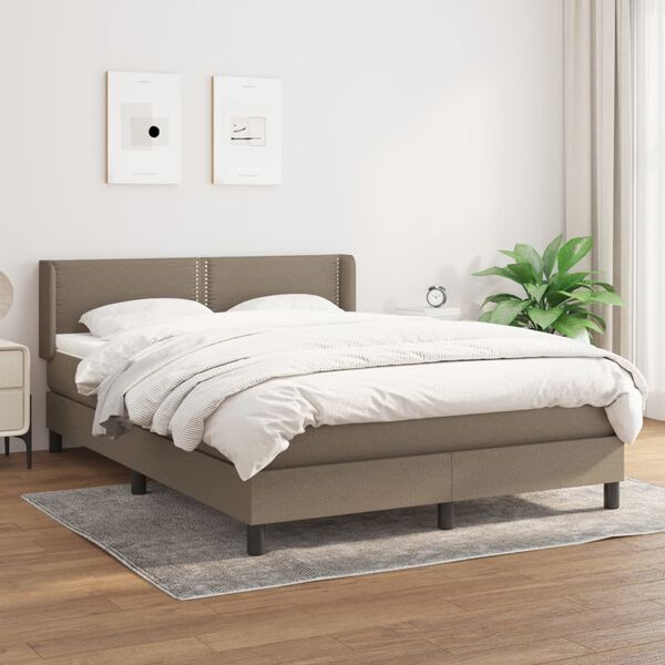 vidaXL &Kappa;&rho;&epsilon;&beta;ά&tau;&iota; Boxspring &mu;&epsilon; &Sigma;&tau;&rho;ώ&mu;&alpha; Taupe 140x200 &epsilon;&kappa;. &Upsilon;&phi;&alpha;&sigma;&mu;ά&tau;&iota;&nu;&omicron;