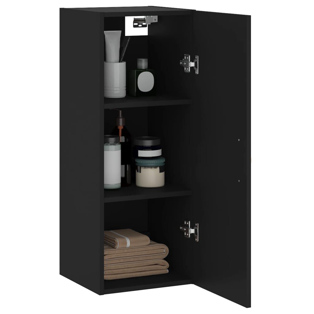 vidaXL Ντουλάπι Τοίχου Μαύρο 34,5x34x90 εκ.