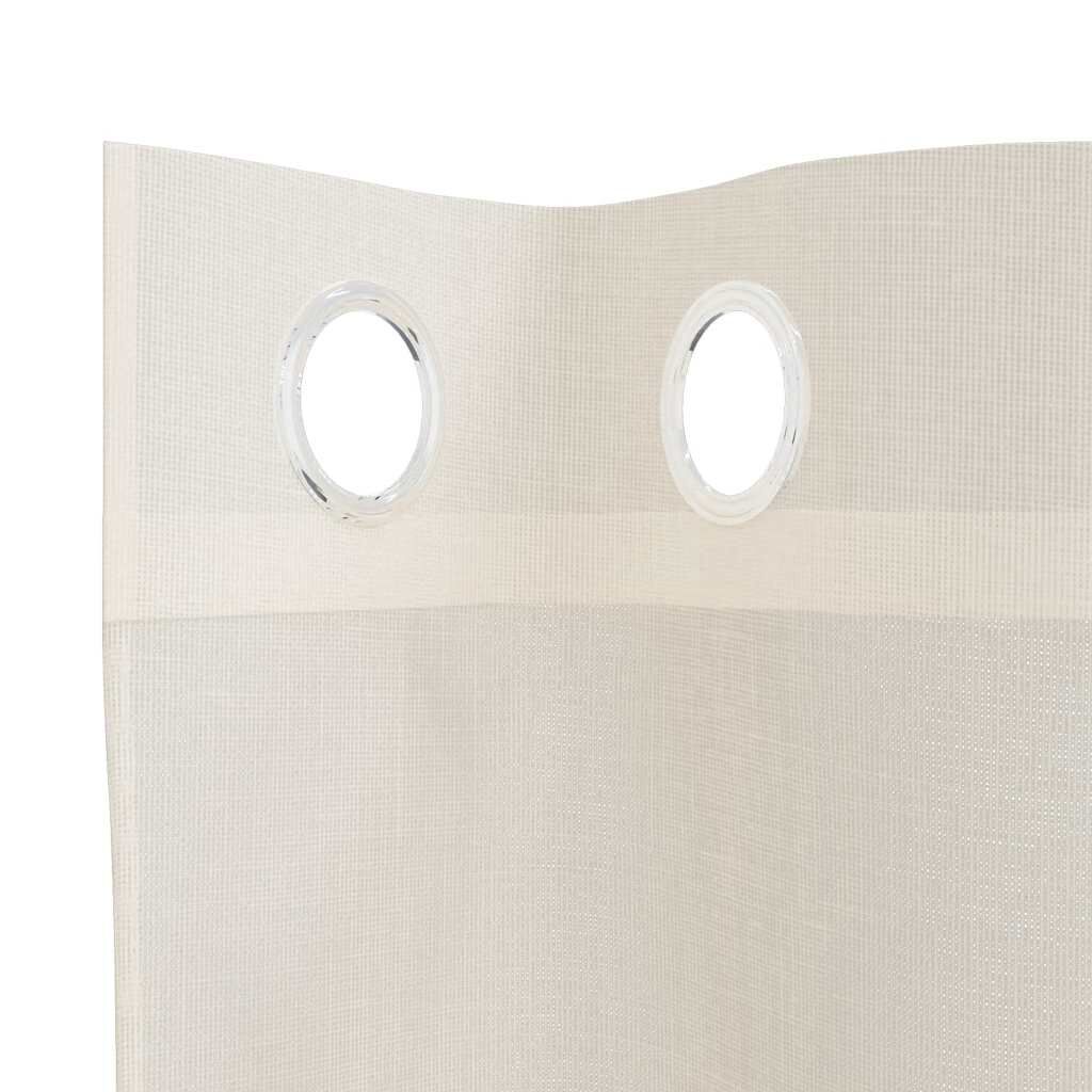 vidaXL Κουρτίνες Voile με ροδέλες 2 τεμάχια Κρεμ 140x175 εκ.