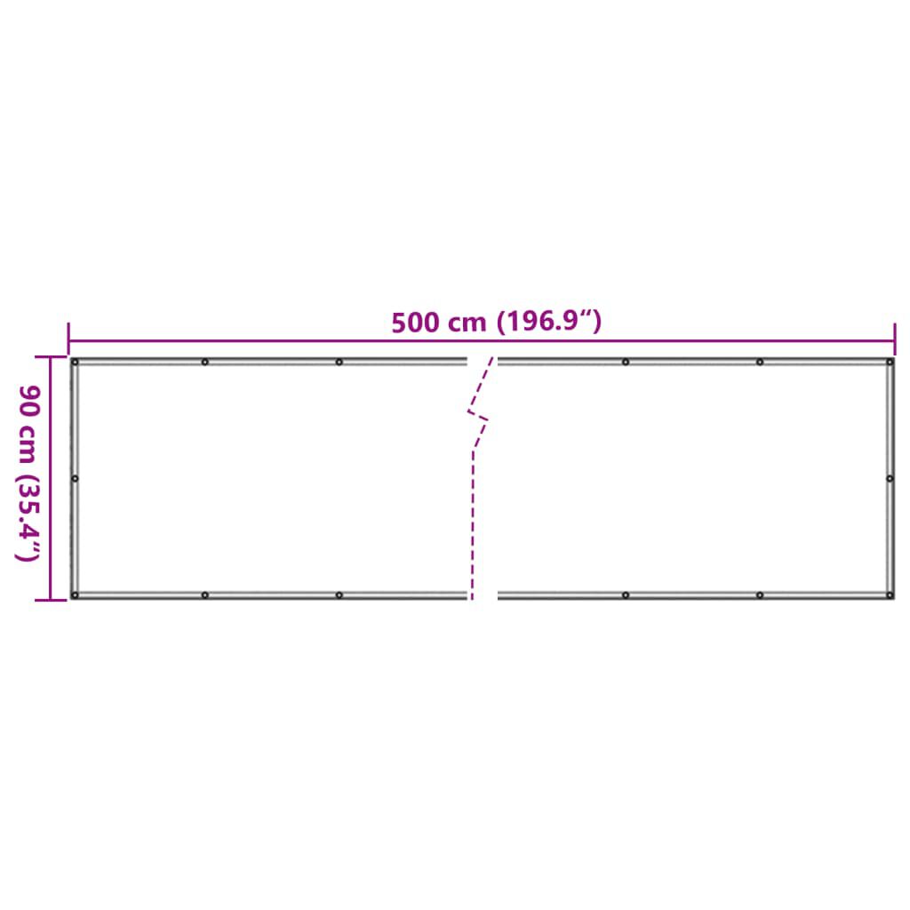 vidaXL Διαχωριστικό Βεράντας Μπεζ 90 x 500 εκ. Ύφασμα Oxford