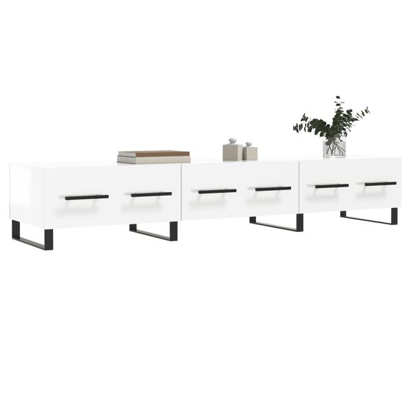 vidaXL Έπιπλο Τηλεόρασης Γυαλ. Λευκό 150x36x30 εκ. Επεξεργασμένο Ξύλο