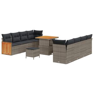 vidaXL &Sigma;&epsilon;&tau; &Kappa;&alpha;&nu;&alpha;&pi;έ &Kappa;ή&pi;&omicron;&upsilon; &mu;&epsilon; &mu;&alpha;&xi;&iota;&lambda;ά&rho;&iota; 11 pcs &Gamma;&kappa;&rho;&iota;