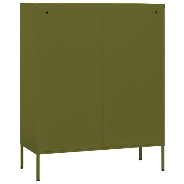 vidaXL Ντουλάπι Αποθήκευσης Πράσινο Λαδί 80x35x101,5 εκ. από Ατσάλι