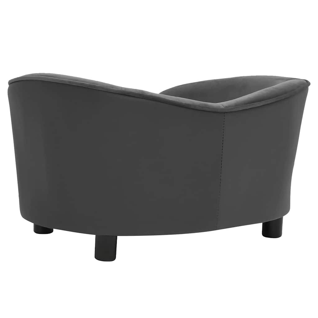 vidaXL Καναπές-Κρεβάτι Σκύλου Σκ. Γκρι 69x49x40 εκ. Βελουτέ/Συν. Δέρμα