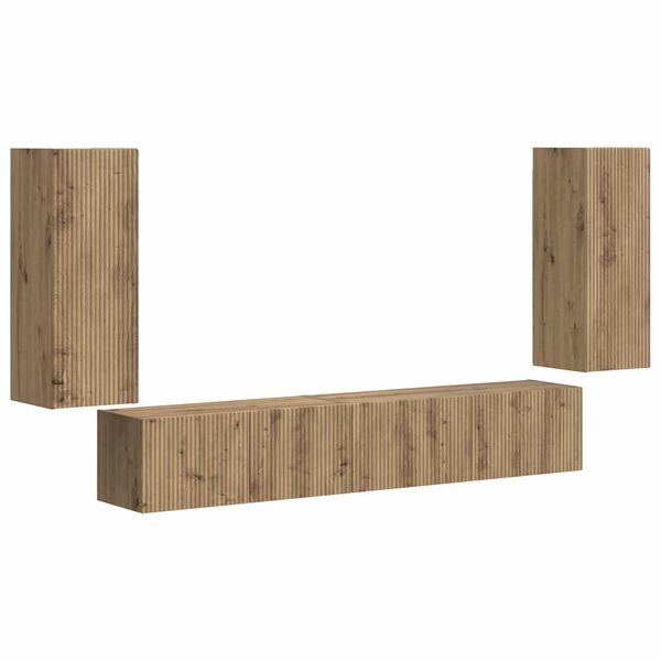 vidaXL &Sigma;&epsilon;&tau; &epsilon;&pi;ί&pi;&lambda;&omicron;&upsilon; &tau;&eta;&lambda;&epsilon;ό&rho;&alpha;&sigma;&eta;&sigmaf; 4 pcs Artisan Oak &Epsilon;&pi;&epsilon;&xi;&epsilon;&rho;&gamma;&alpha;&sigma;&mu;έ&nu;&omicron; &xi;ύ&lambda;&omicron;