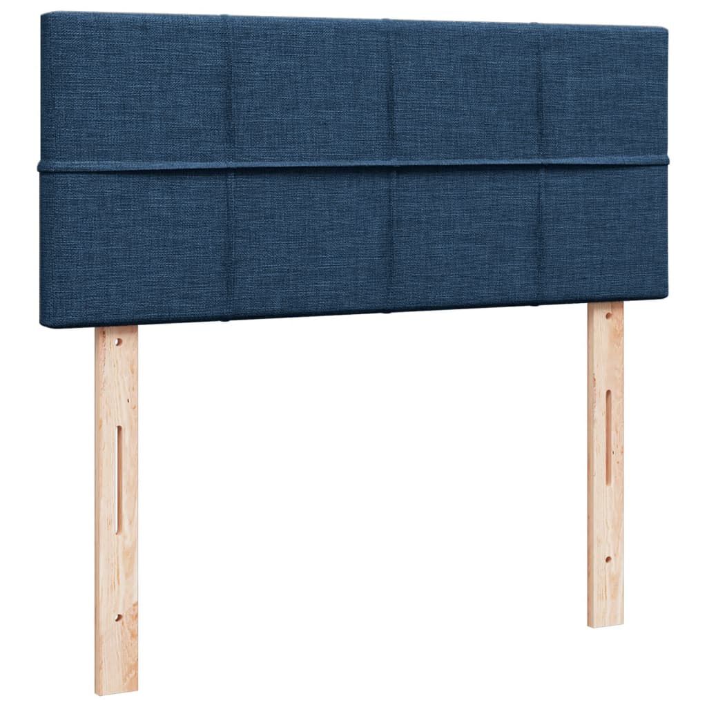 vidaXL Κρεβάτι Boxspring με Στρώμα Μπλε 120x190 εκ. Υφασμάτινο