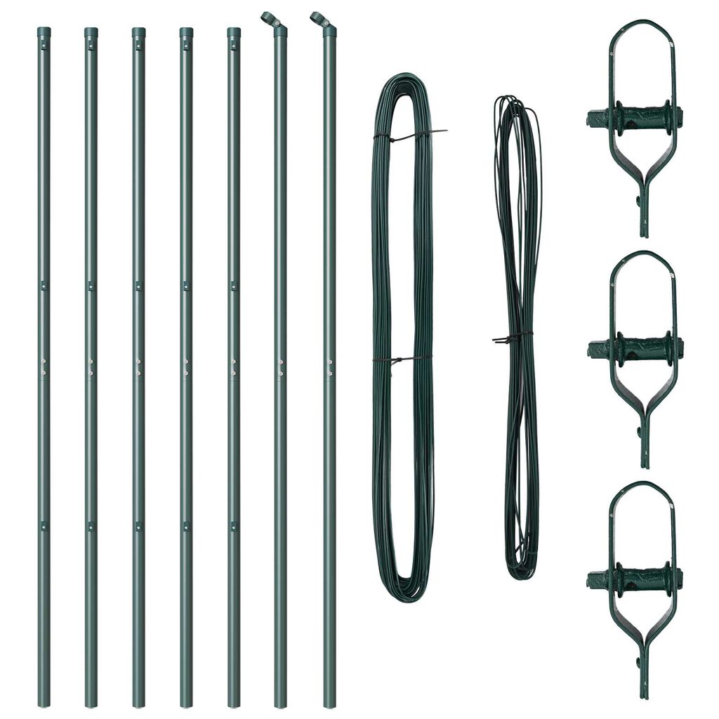 vidaXL Σύνολο πόλων φence 7 pcs Πράσινο Ø32mm 160 εκ Ατσάλι