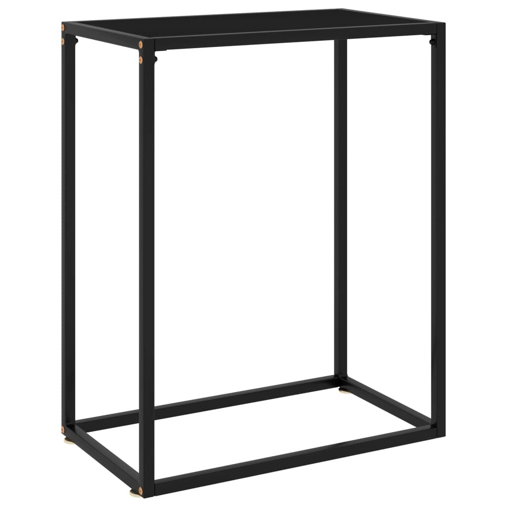 vidaXL Τραπέζι Κονσόλα Μαύρο 60 x 35 x 75 εκ. από Ψημένο Γυαλί