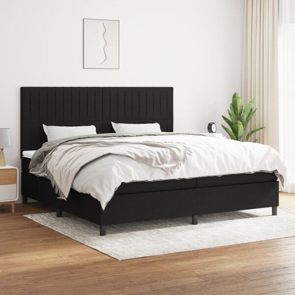 vidaXL &Kappa;&rho;&epsilon;&beta;ά&tau;&iota; Boxspring &mu;&epsilon; &Sigma;&tau;&rho;ώ&mu;&alpha; &Mu;&alpha;ύ&rho;&omicron; 200x200 &epsilon;&kappa;. &Upsilon;&phi;&alpha;&sigma;&mu;ά&tau;&iota;&nu;&omicron;