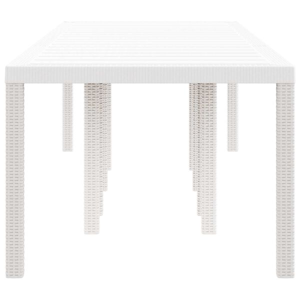 vidaXL Τραπέζι Κήπου Λευκό 300x100x73 cm Πολυ Ρατάν