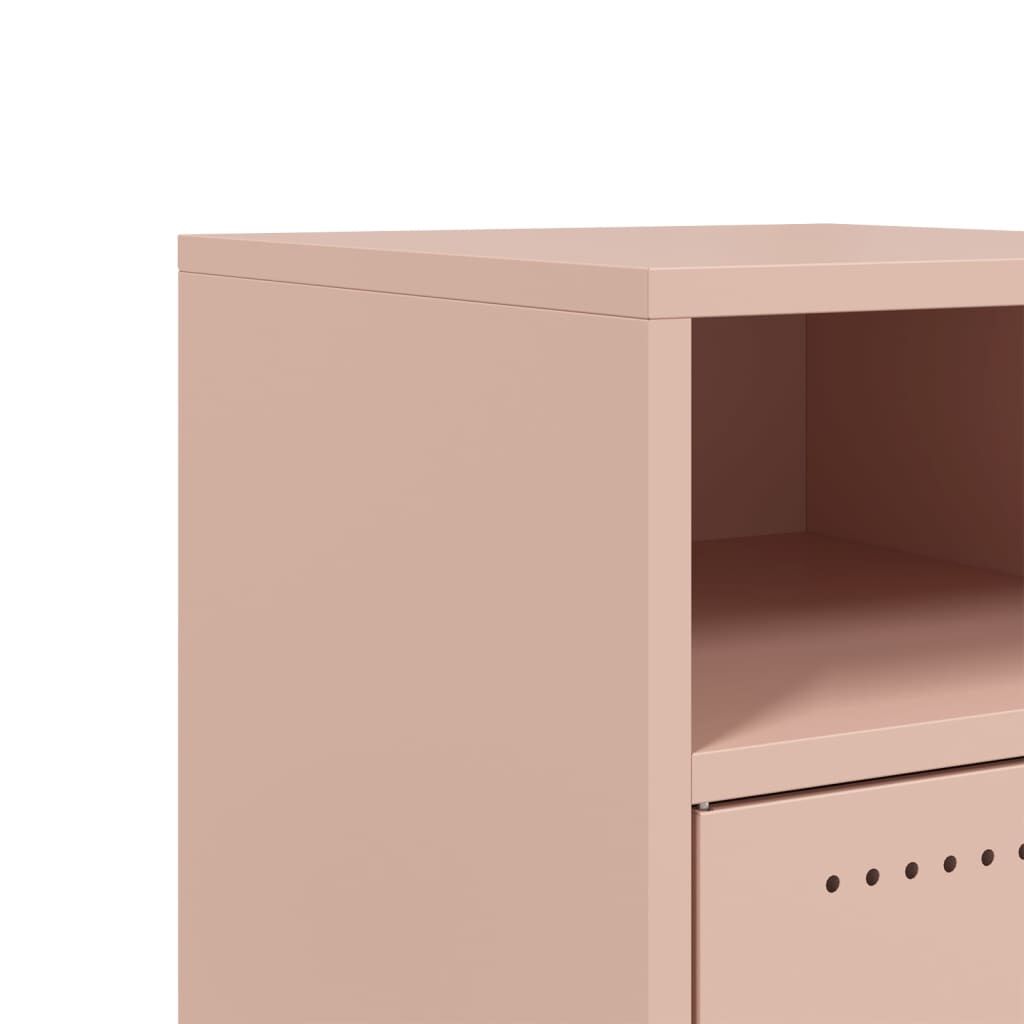 vidaXL Κομοδίνο Ροζ 36x39x59 εκ. από Χάλυβα